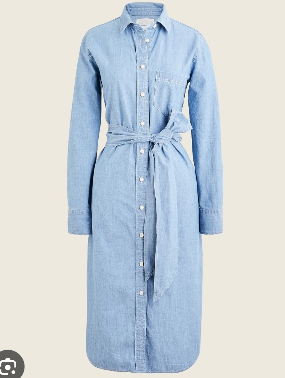 J. Crew Light Blue Chambray Long Sleeve Shirt Dress NWT